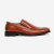 Men Brown Textured Leather Formal Slip-On