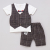 Bold N Elegant Graph Check T-shirt attached Waistcoat and Bow tie Shorts
