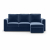 Kowloon Sectional 3 Seater Pull Out Sofa Cum Bed In Lapis Blue Colour